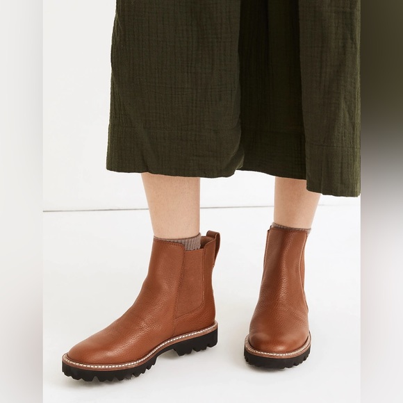 Madewell The Citywalk Lugsole Chelsea Boot - English Saddle Brown Leather 10 - Picture 2 of 12